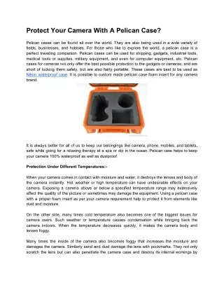 protect your camera with a pelican case pelican
