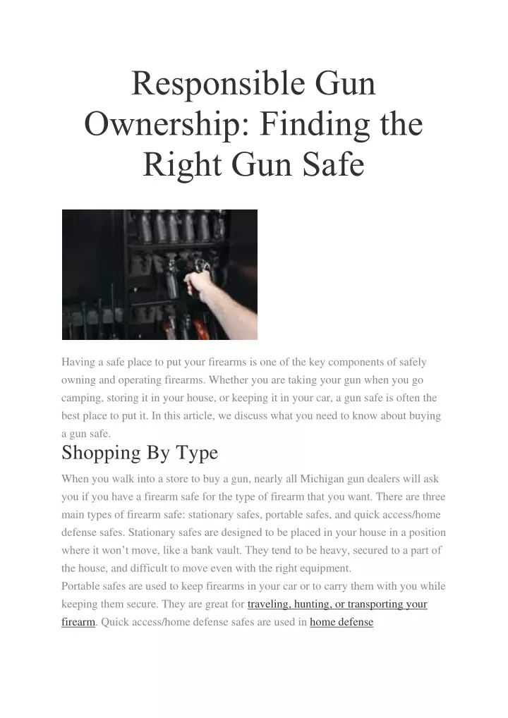 responsible gun ownership finding the right