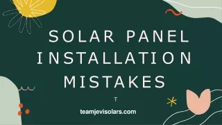 Solar Panel Installation Mistakes