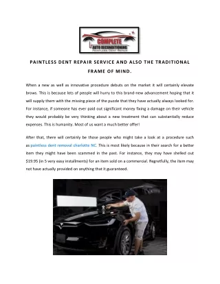 paintless dent repair charlotte NC - Complete Auto Reconditioning