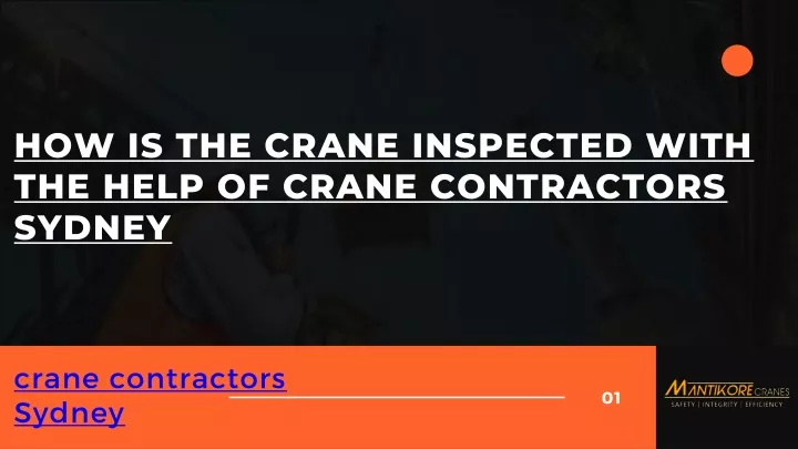 how is the crane inspected with the help of crane
