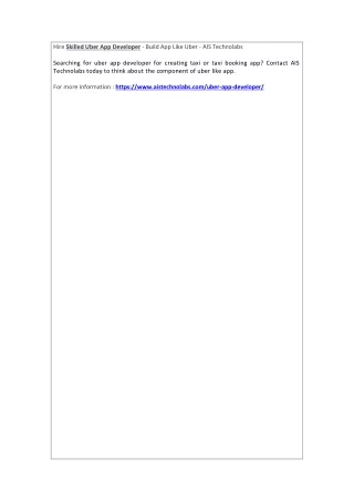 hire skilled uber app developer build app like