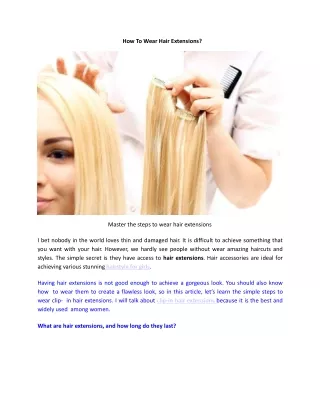 how to wear hair extensions