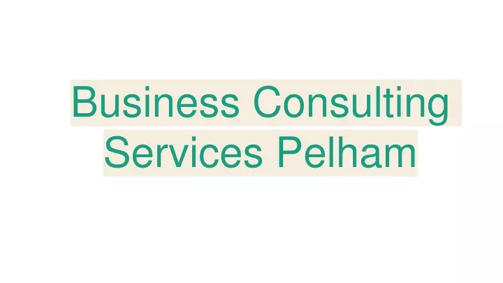 business consulting services pelham
