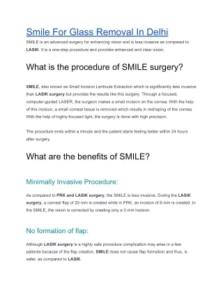 Smile for Glass Removal in Delhi