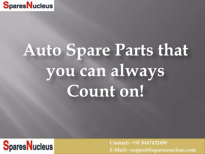 auto spare parts that you can always count on