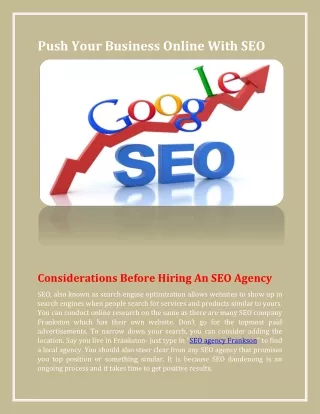 push your business online with seo