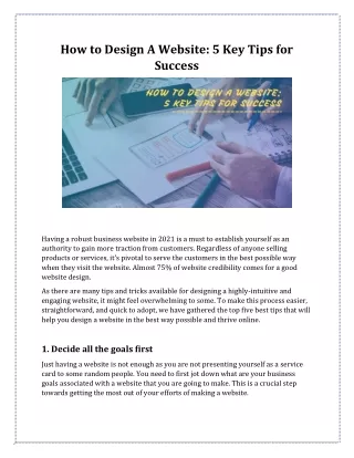 How to Design A Website: 5 Key Tips for Success