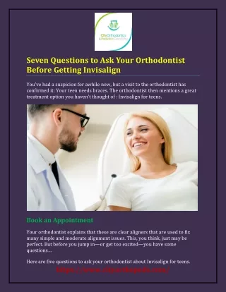 Seven Questions to Ask Your Orthodontist Before Getting Invisalign