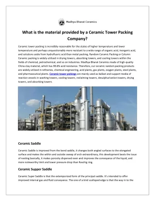 what is the material provided by a ceramic tower