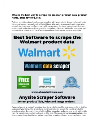 what is the best way to scrape the walmart