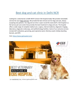 best dog and cat clinic in delhi ncr best
