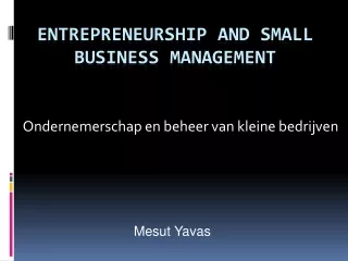 Mesut Yavas | Ondernemerschap en beheer van kleine bedrijven