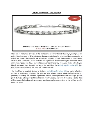 latched bracelet online usa