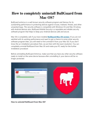 how to completely uninstall bullguard from mac os