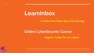 Online cybersecurity course | Register Today For Live class