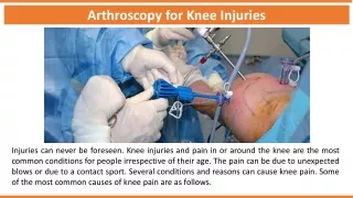 Arthroscopy for Knee Injuries