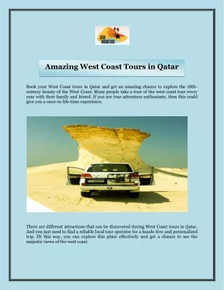 Amazing West Coast Tours in Qatar