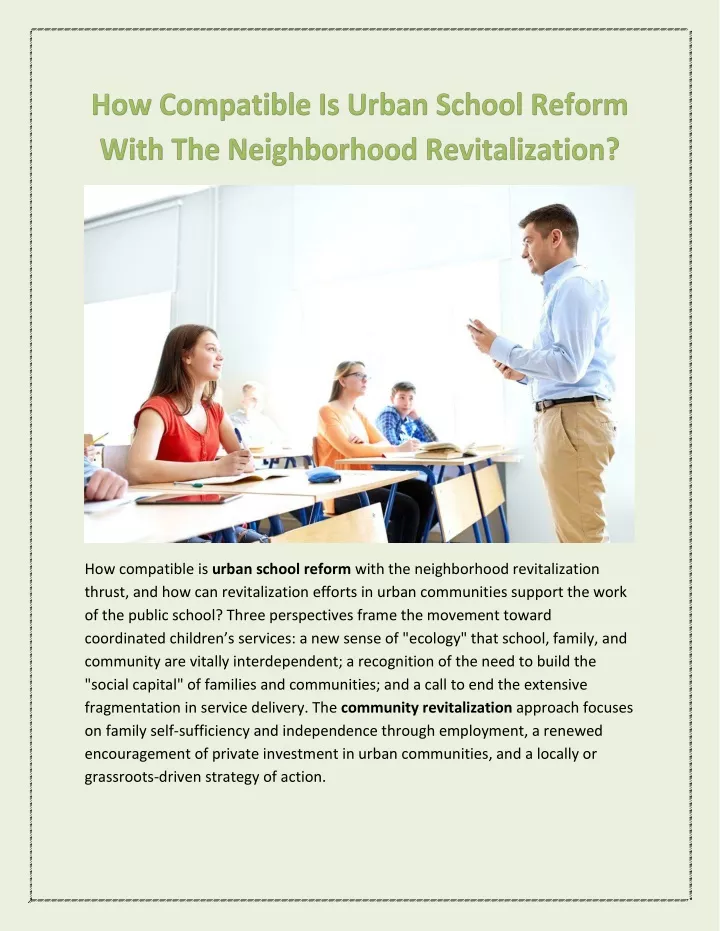 how compatible is urban school reform with