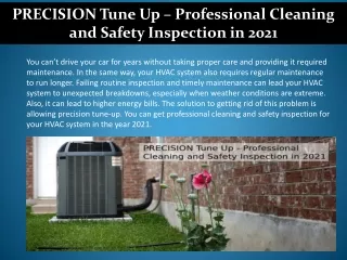 AC Tune Up – Professional Cleaning and Safety Inspection in 2021
