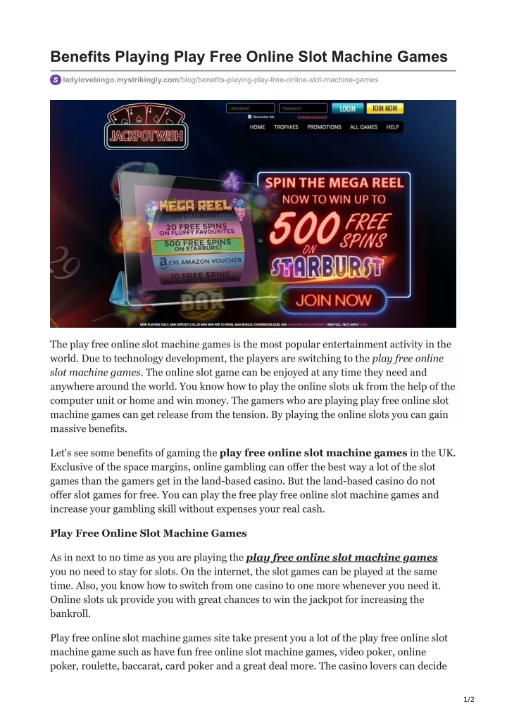 benefits playing play free online slot machine