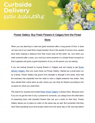 Flower Gallery: Buy Fresh Flowers in Calgary form the Finest Store