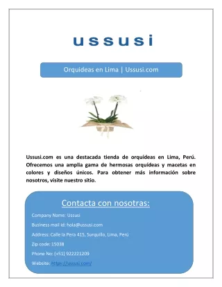 Orquideas en Lima | Ussusi.com