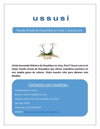 Tienda Virtual de Orquideas en Lima | Ussusi.com