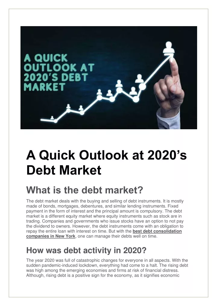 a quick outlook at 2020 s debt market