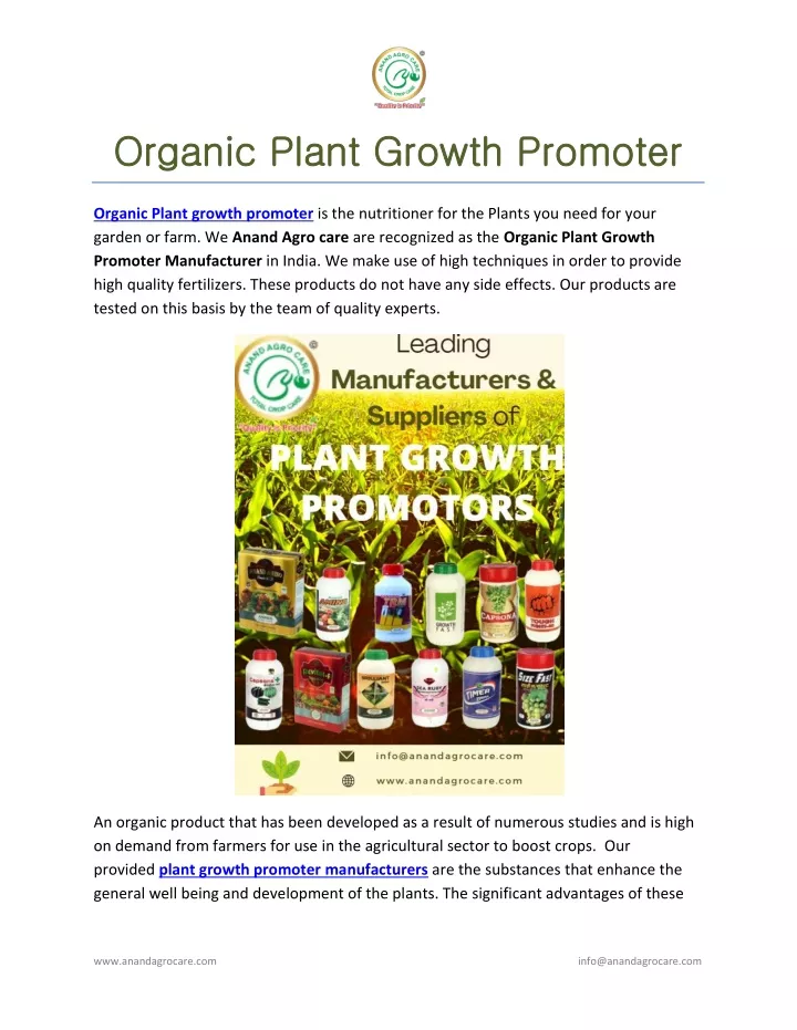organic plant growth promoter organic plant