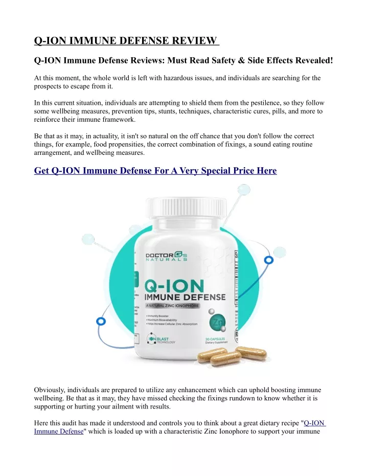 q ion immune defense review