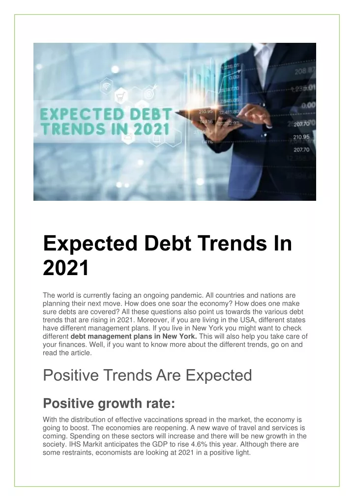 expected debt trends in 2021
