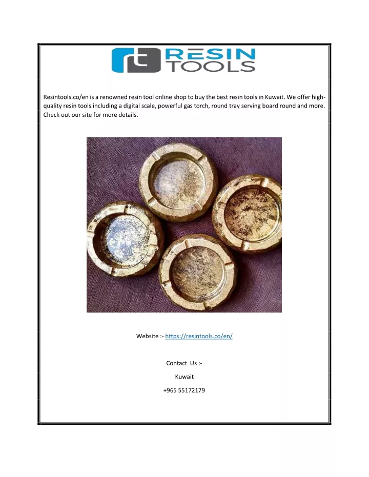 resintools co en is a renowned resin tool online