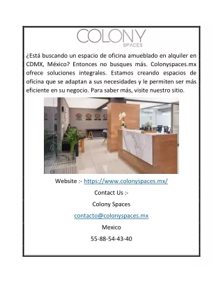 Los mejores alquileres de oficinas CDMX de Condesa | COLONY SPACES