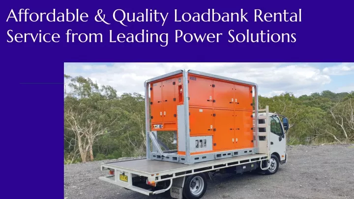 affordable quality loadbank rental service from