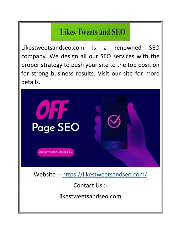 likestweetsandseo com company we design