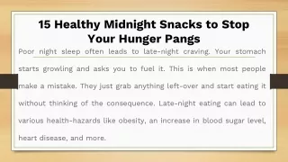 15 Healthy Midnight Snacks to Stop Your Hunger Pangs