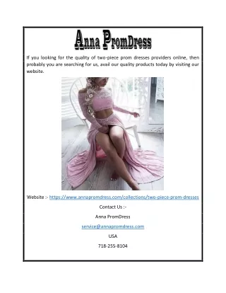 Two Piece Prom Dresses | Annapromdress.com