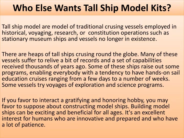 who else wants tall ship model kits
