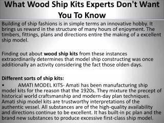 what wood ship kits experts don t want you to know