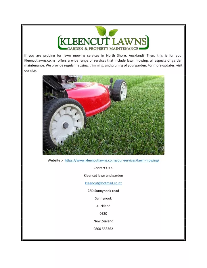 if you are probing for lawn mowing services