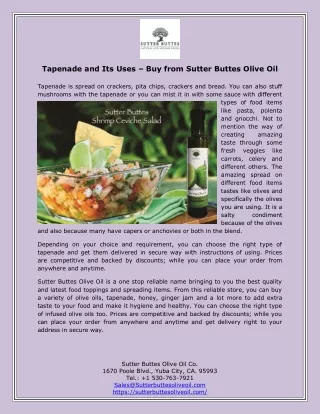 tapenade and its uses buy from sutter buttes
