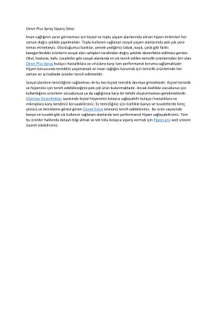 oxivir plus spray sipari sitesi