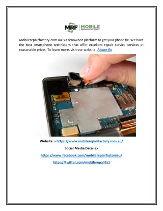 mobilerepairfactory com au is a renowned platform