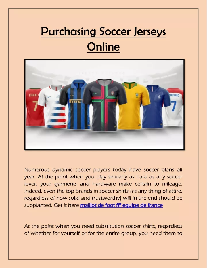 purchasing soccer jerseys online