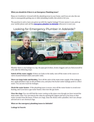 Adelaide Emergency Plumbing