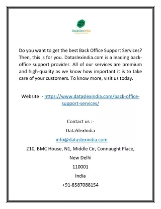do you want to get the best back office support