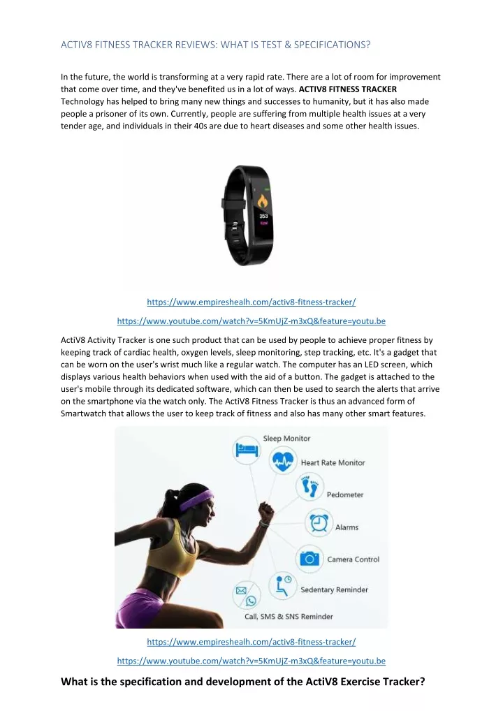activ8 fitness tracker reviews what is test