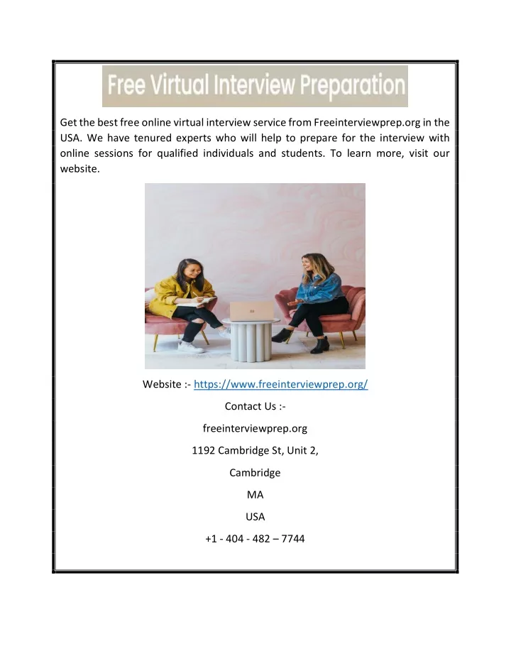get the best free online virtual interview