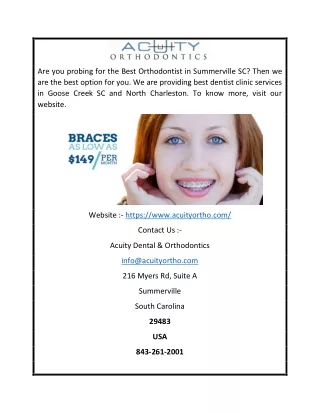 Orthodontist Goose Creek SC | Acuityortho.com